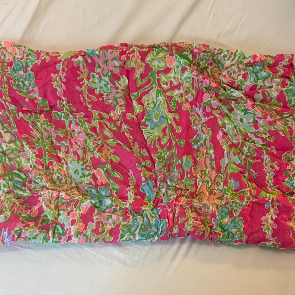 Lilly Pulitzer Pink and Green Floral Scarf